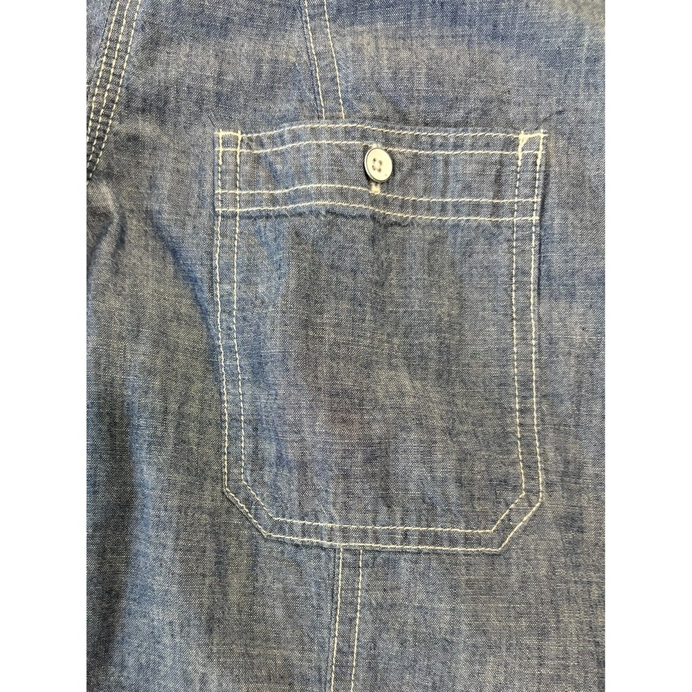 Duluth Denim Women's Chambray Shirt Size 2XL Plus Tunic Collarless Button Up - Picture 2 of 9